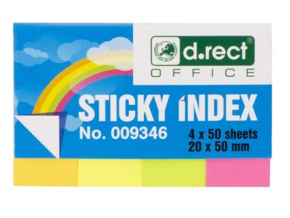 Samolepicí záložky, mix neon, 20x50mm, 4x50ks, 24 sad