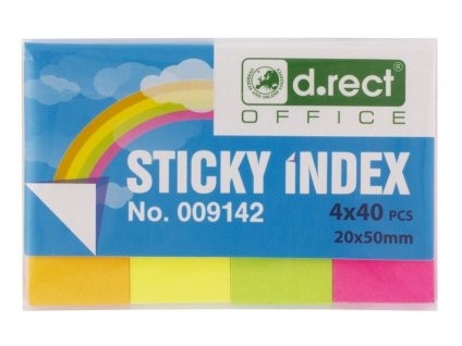 Samolepicí záložky, mix neon, 20x50mm, 4x40ks, 24 sad