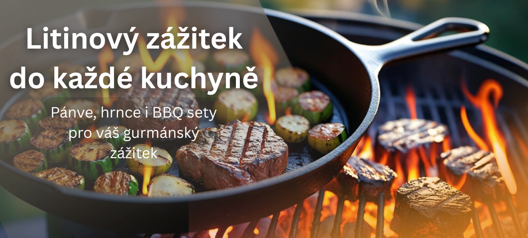 Litinové pánve, hrnce a grilovací sety — kvalitní litina do každé kuchyně a na zahradu