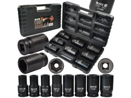 black cr mo gepi 3 4colos dugokulcs keszlet 8db 17 19 21 22 24 27 30 32mm kofferben 13308 5