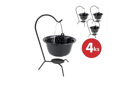 Servírovací malý kotlík smaltovaný 0,8L černý 4ks Perfect Home