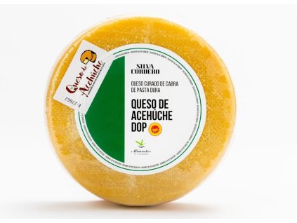queso curado de cabra de pasta dura con logo