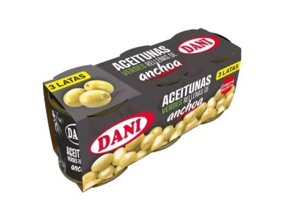 aceitunas verdes rellenas de anchoa 3 latas 120g x 1 ud