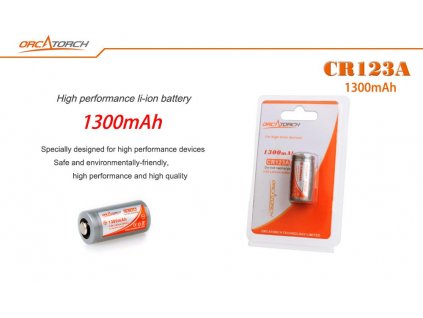 Baterie Orcatorch CR123A 1300 mAh