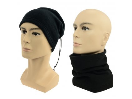 Multifunkční šátek 2v1 Fleece černý