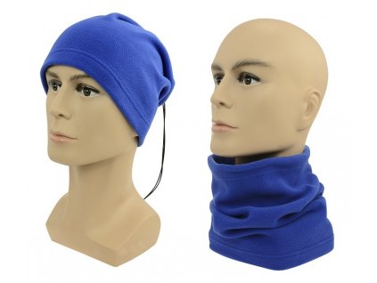 Multifunkční šátek 2v1 Fleece modrý