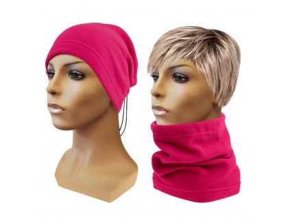 Multifunkční šátek 2v1 Fleece růžový