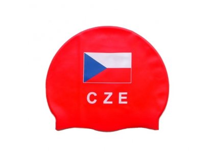 Plavecká čepice Topswim s vlajkou ČR red