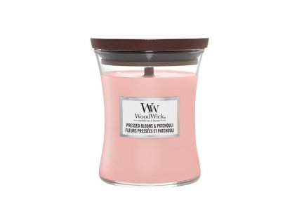 Svíčka oválná váza WoodWick Pressed Blooms & Patchouli 275 g