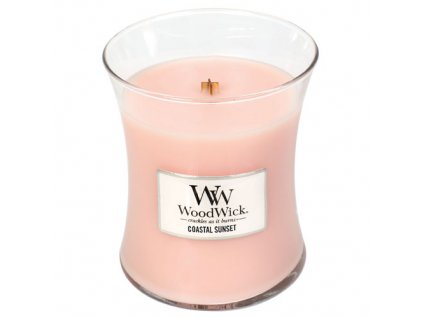 Svíčka oválná váza WoodWick západ slunce na pobřeží 275 g