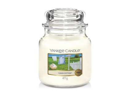 Yankee Candle Čistá bavlna, 410 g classic střední