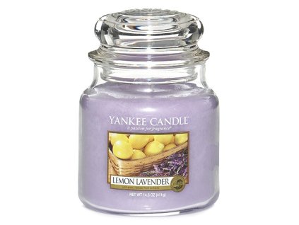 Yankee Candle Citrón a levandule, 410 g classic střední