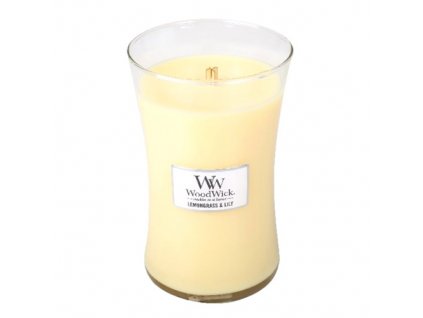 Svíčka oválná váza WoodWick Citronová tráva a lilie 609.5 g