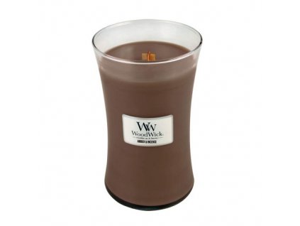 Svíčka oválná váza WoodWick Ambra a kadidlo 609.5 g