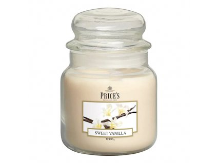 Svíčka ve skleněné dóze Price´s Candles Sladká vanilka 411 g