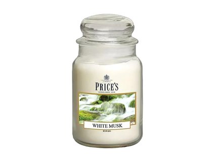 Svíčka ve skleněné dóze Price´s Candles Bílé pižmo 630 g