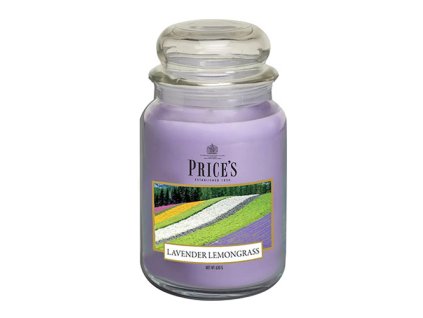 Svíčka ve skleněné dóze Price´s Candles Levandule a citronová tráva 630 g