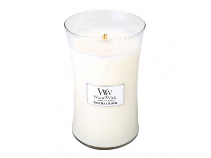 Svíčka oválná váza WoodWick Bílý čaj a jasmín 609.5 g