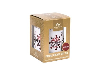 darkovy set 3 ks petite svicen white snowflake pomegrananate i142494
