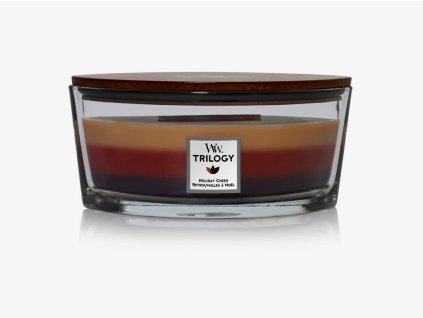 Svíčka Trilogy WoodWick Sváteční radost, 453.6 g