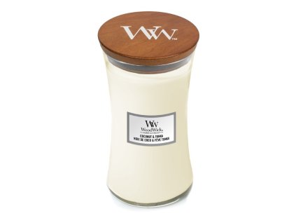 Svíčka oválná váza WoodWick Coconut a Tonka 609.5 g