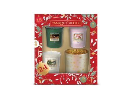 Yankee Candle dárková sada The Last paradise 3 votivní svíčky se svícnem