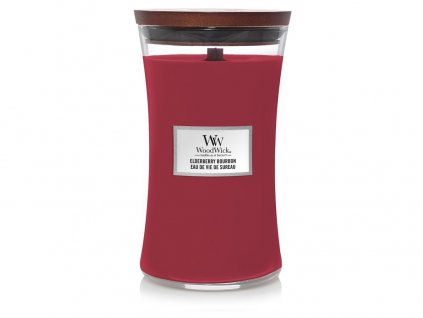 Svíčka oválná váza WoodWick Elderberry Bourbon 609.5 g