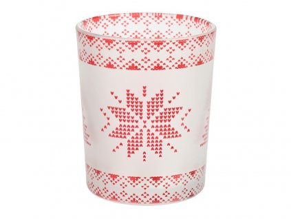 Yankee Candle Red nordic frosted svícen na čajovou svíčku