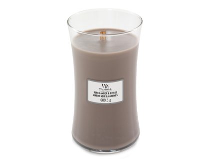 Svíčka Woodwick Černá ambra a citrus, 609.5 g