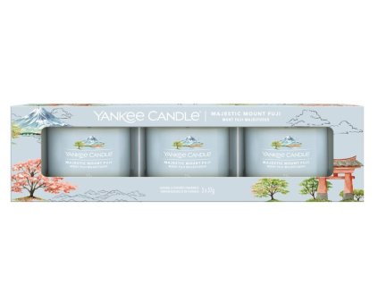Yankee Candle votivní svíčky ve skle 3 x 37 g Majestic mount Fuji