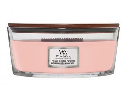 Svíčka dekorativní váza WoodWick Pressed blooms & patchouli 453.6 g