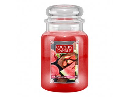 Svíčka ve skleněné dóze Country Candle Jahody a vodní meloun, 680 g