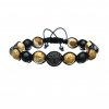 Pánsky náramok z minerálov jaspis, achát, obsidán, ónyx