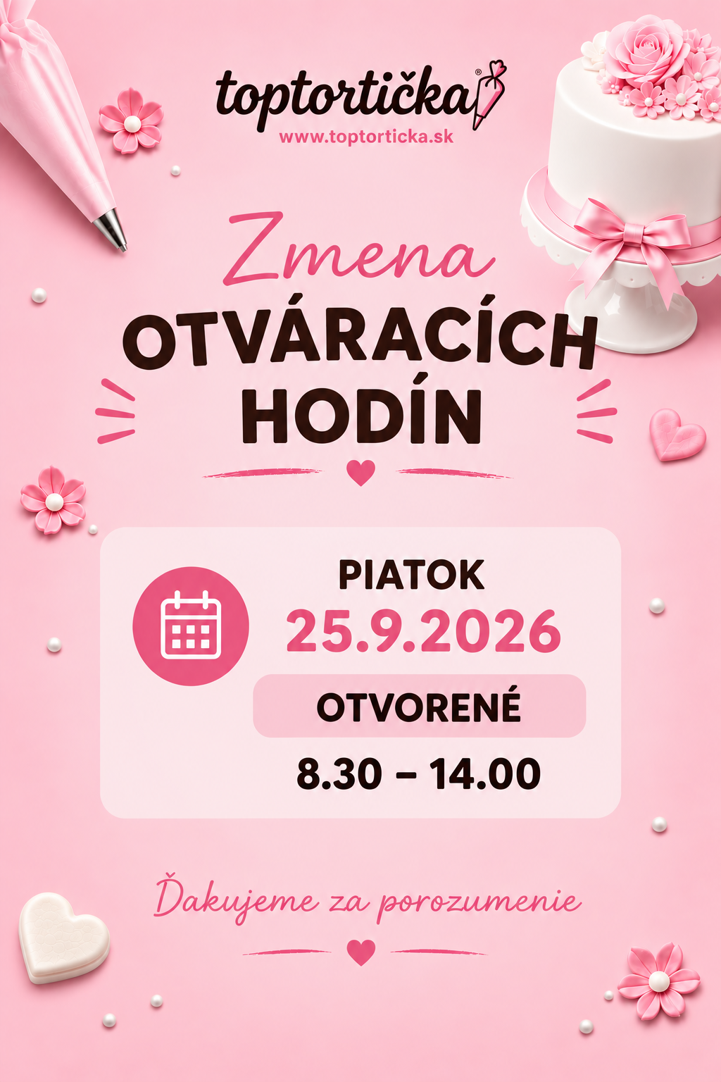 Zmena otváracích hodín