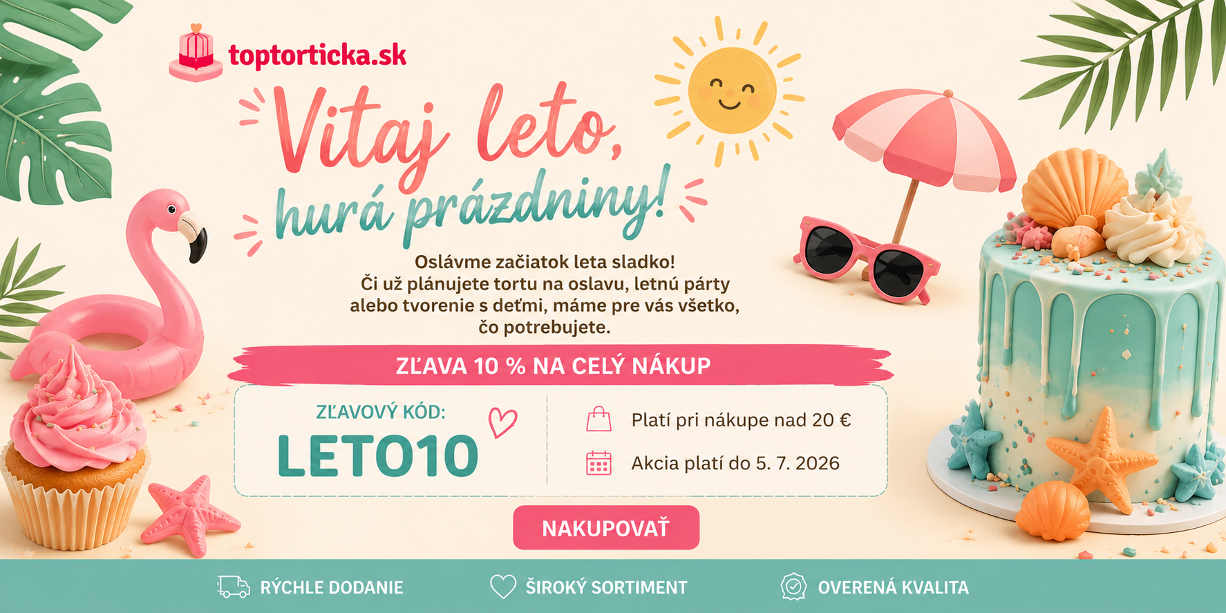Akcia Leto 10% zľava na nákup nad 20€