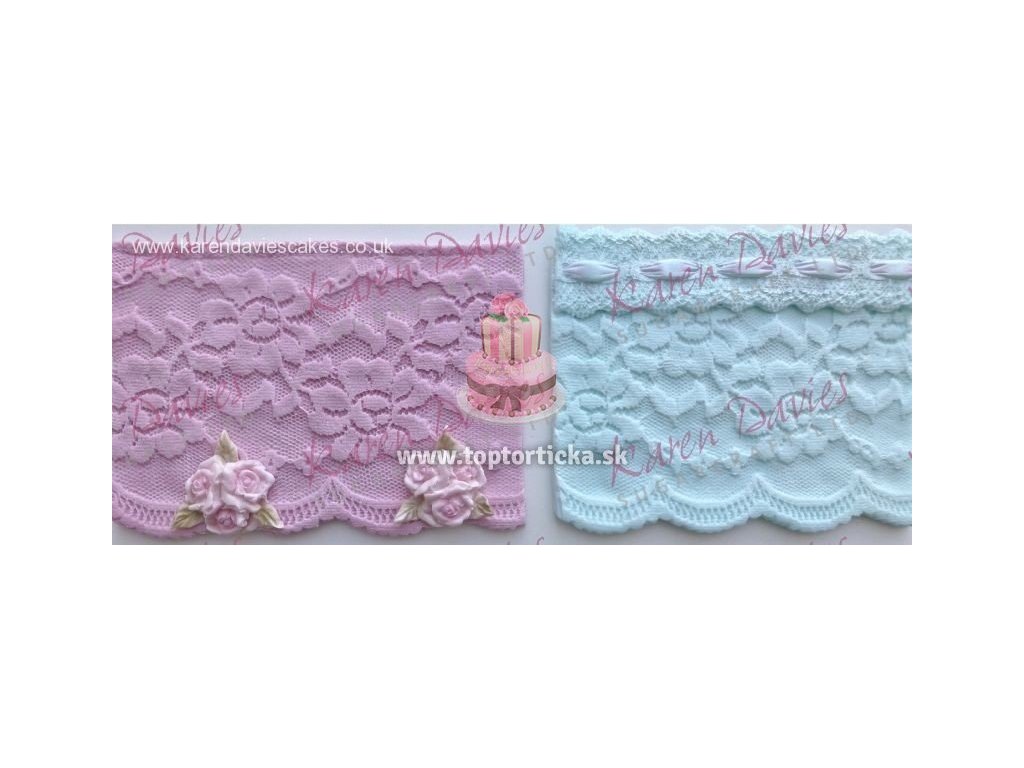Silikónová forma Karen Davies Krajková čipková bordúra (Rose Vintage Lace)