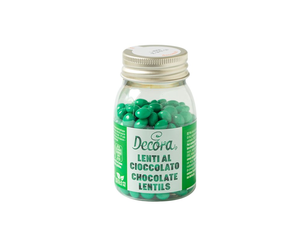Decora čokoládové mini lentilky 80g - listovozelené