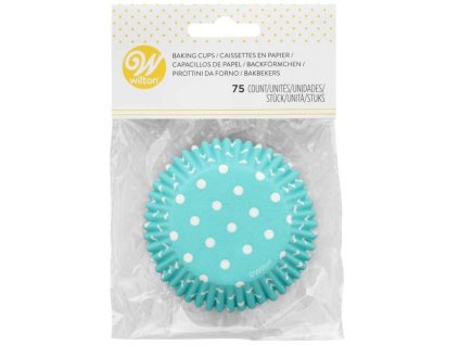 Wilton Papierové košíky na muffiny 75ks Dots Blue