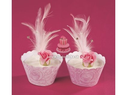Krajky na cupcakes ruže 12ks