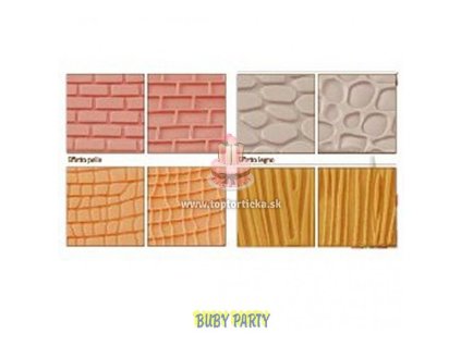 Set 4ks otláčacích podložiek: kameň, drevo, dlažba, tehla