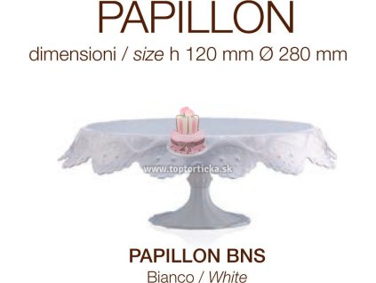 Papillon luxusný plastový stojan biely 28cm