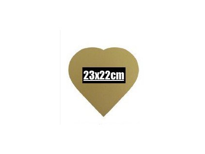 Zlatá 5-vrstvová podložka srdce 23x22cm