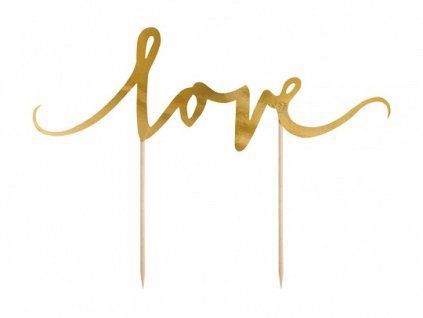 Zapichovacia ozdoba: Zlatý nápis Love