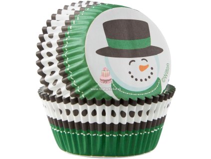 Wilton vianočné košíčky na muffiny Snehuliak (Snowman) 75ks