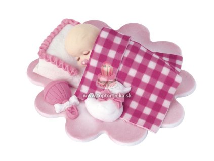 Cukrová dekorácia - ružové bábätko