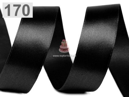 Čierna saténová stuha 25mm/5m