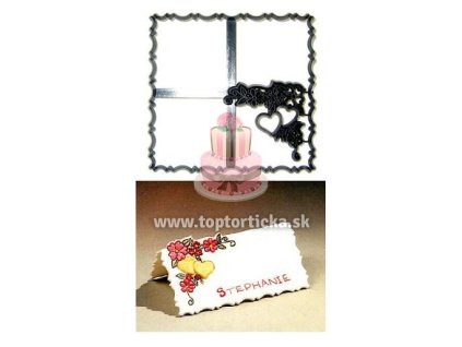 PC menovka A - so srdiečkami (Name place setting A)