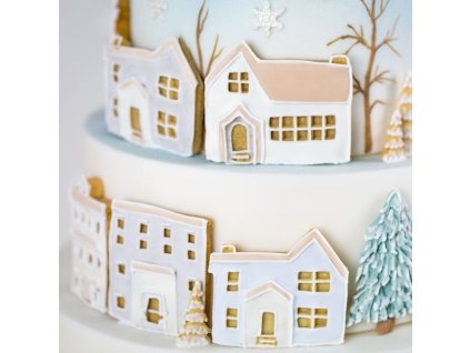 Karen Davies silikónová forma Zimná dedinka (Winter Village)