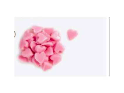 Čokoládová dekorácia ružové srdiečka 50g