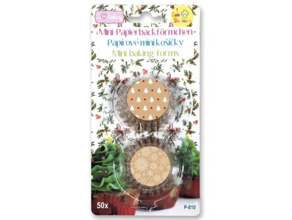 Alvarak košíčky na pralinky 50ks - hnedé vločky a stromčeky